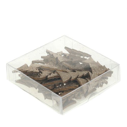 Floristik24 Décoration à disperser en bois de sapin doré 4cm 48 pcs