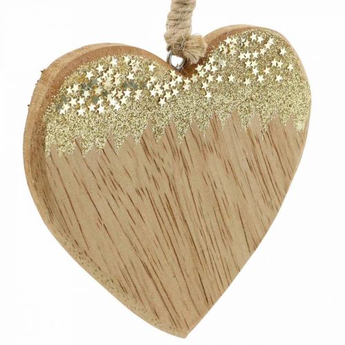 Article Décoration de Noël étoile / coeur / arbre, pendentif en bois, décoration de l'Avent H10/12,5cm 3pcs