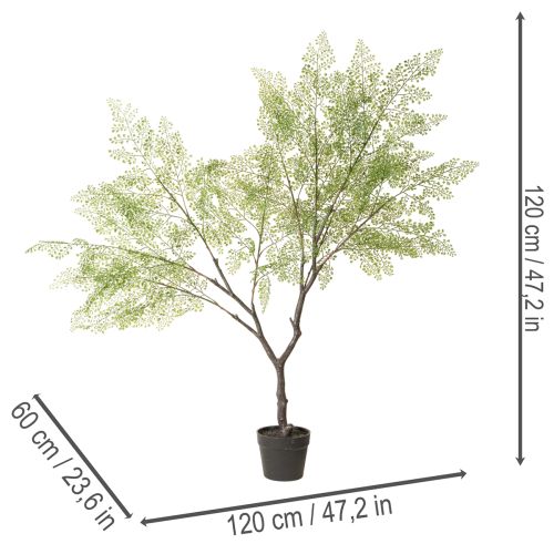 Künstlicher arbre avec feuilles fines 120 cm en plastique et soie pour intérieur | Floristik24.fr