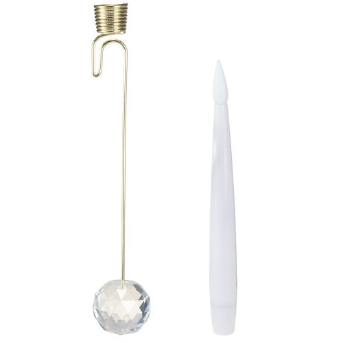 Article Bougies d'arbre Bougies bâton LED avec lumière jaune cristal 31 cm 10 pièces