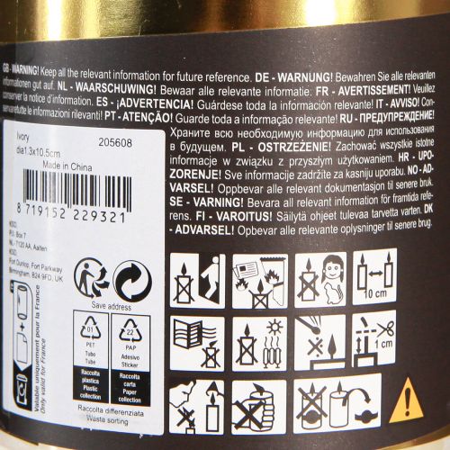Article Bougies d&#39;arbre bougies bâton Ø13mm bougies jaune H10cm 22 pcs