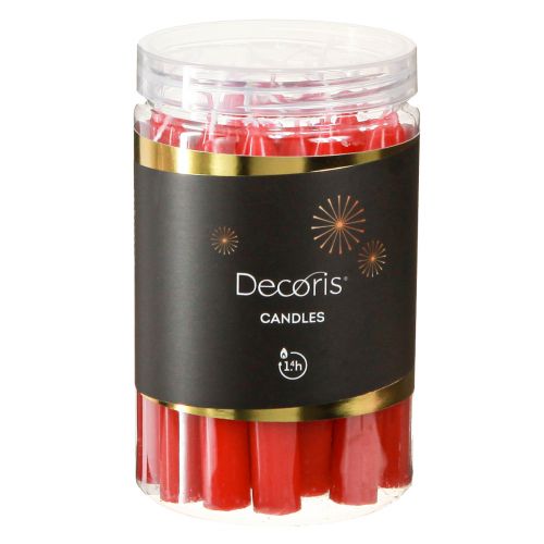 Article Bougies d&#39;arbre bougies en bâton bougies Ø13mm rouge 10,5cm 44pcs