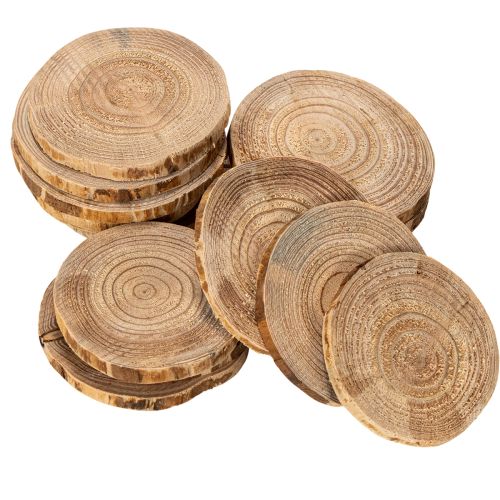 Rondelles de bois naturelles 6 cm 300 g pour décoration et bricolage | Floristik24.fr