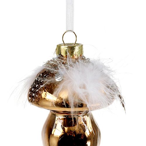 Floristik24 Arbre décoration verre champignon marron 8cm 3pcs