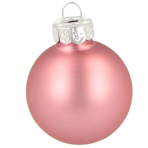 Article Décoration de sapin boules de Noël en verre rose gris Ø4cm 24 pcs