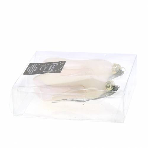 Floristik24 Escarpins sapin de Noël blanc 11cm 2pcs