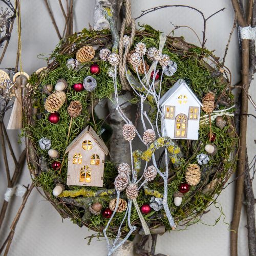 Article Décorations de sapin de Noël, décoration de maison en bois H10cm 4pcs