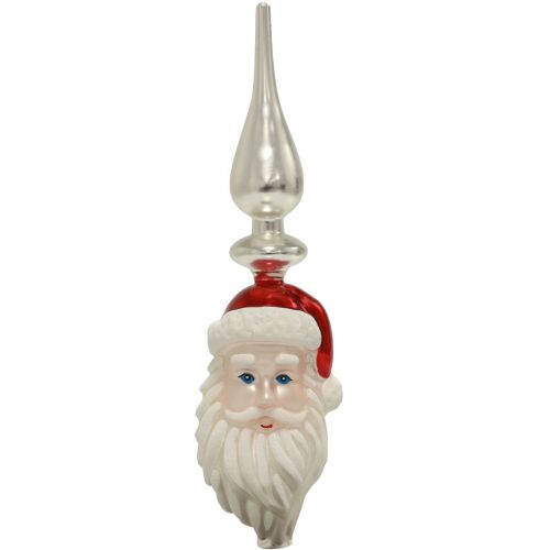 Cime d&#39;arbre en verre Père Noël Cime d&#39;arbre de Noël 34 cm