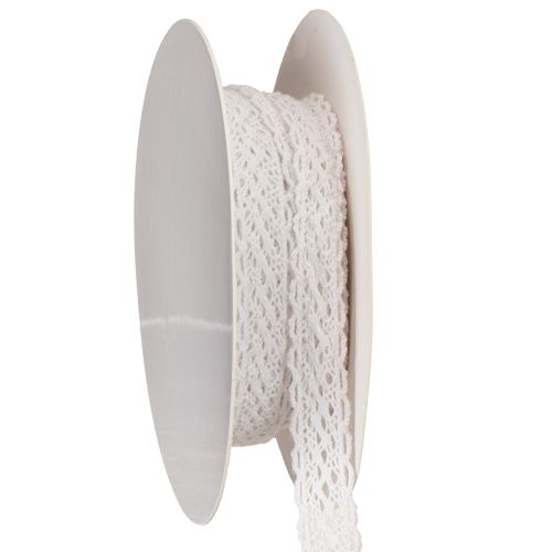 Ruban de dentelle en coton, ruban décoratif fin pour les loisirs créatifs, 15 mm de large, 10 m de long acheter | Floristik24.fr