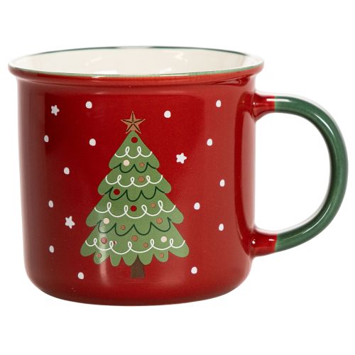 Tasse de Noël rouge en céramique avec motif sapin 9 cm acheter | Floristik24.fr