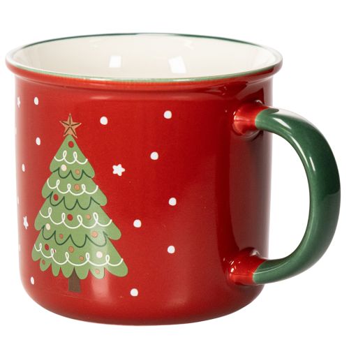 Tasse de Noël rouge en céramique avec motif sapin 9 cm | Floristik24.fr