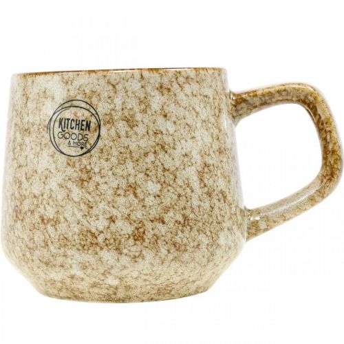 Floristik24 Mug en grès avec anse marron, beige 9,5cm 2pcs