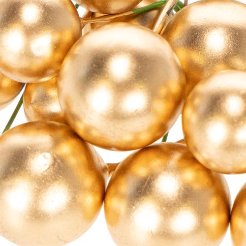 Boules dorées décoratives en plastique sur tiges 2 cm 48 pièces | Floristik24.fr