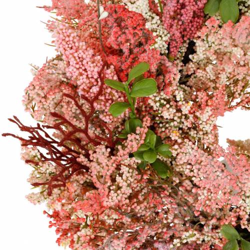 Floristik24 Couronne de bruyère artificielle rose Ø48cm