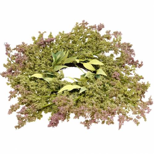 Floristik24 Couronne de bruyère artificielle vert, rose Ø72cm