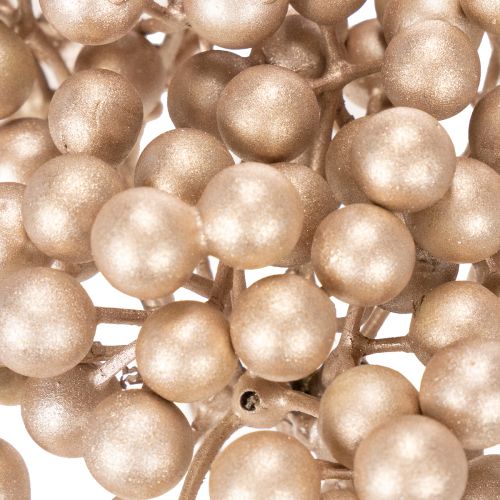 Branche Artificielle de Baies Champagne 28 cm – Lot de 3 | Floristik24.fr