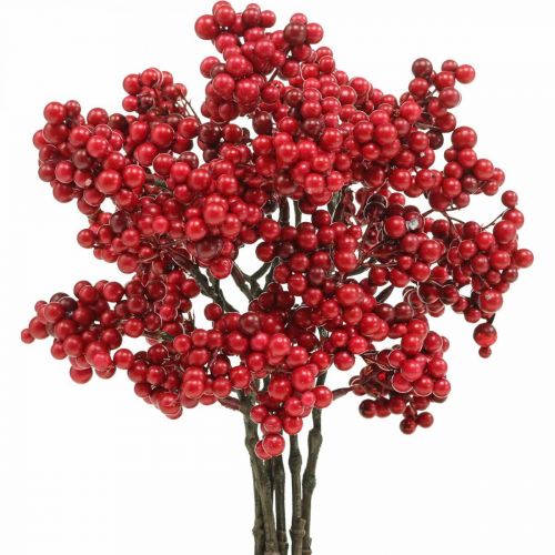 Floristik24 Branche décorative aux fruits rouges branche de baies décoration d'automne 26cm 6pcs