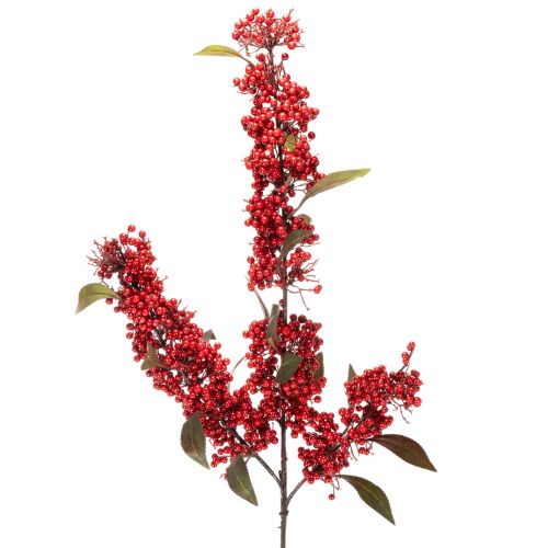 Kitschiger rameau artificiel avec baies rouges et feuilles vertes, 96 cm acheter | Floristik24.fr