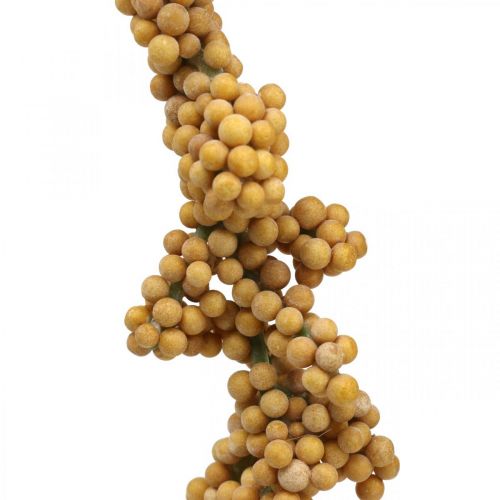 Branche de baie artificielle déco branche déco baies jaune L80cm