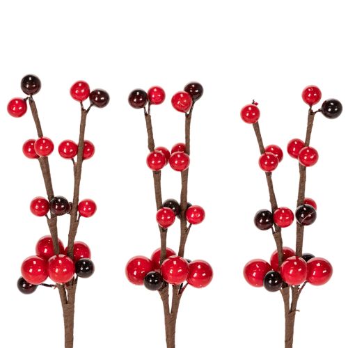 Branche artificielle avec baies rouges 15 cm Lot de 6 acheter | Floristik24.fr