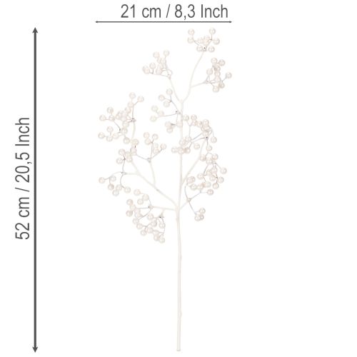 Branche décorative artificielle blanche 52 cm | Floristik24.fr