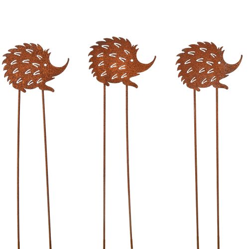 Article Bouchon de lit hérisson métal rouille patiné 10x8,5cm 6 pcs
