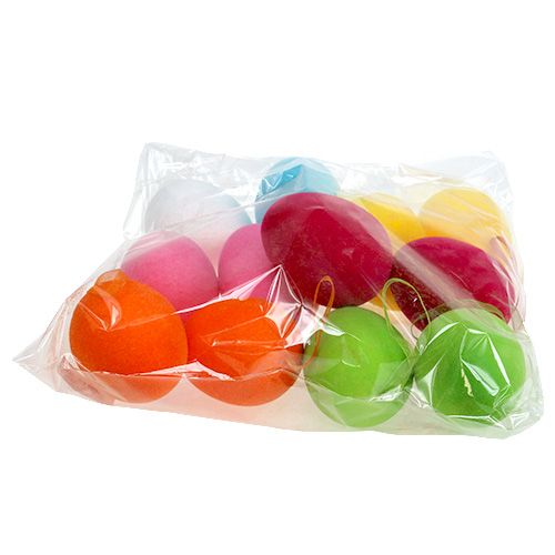 Floristik24 Oeufs décoratifs floqués 10cm 12 pcs