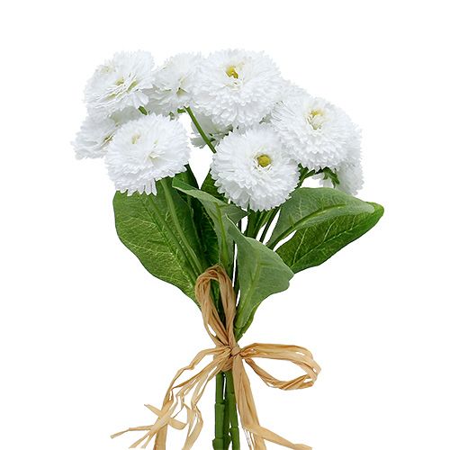 Floristik24 Bouquet Bellis blanc 24cm 3pcs