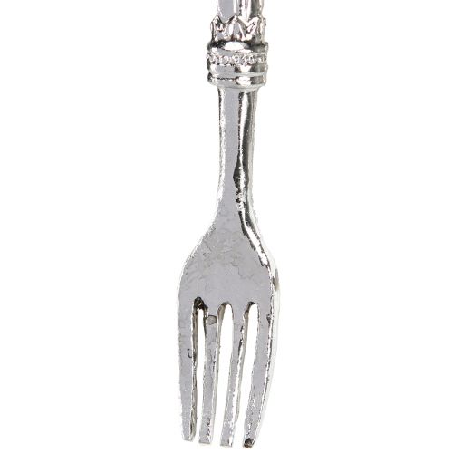 Article Décoration de couverts à suspendre aspect métal argenté 14 cm 12 pcs