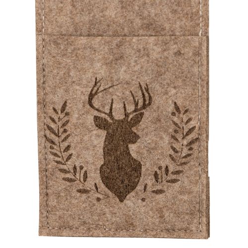 Pochettes à couverts en feutre motif cerf 26 cm marron set de 4 | Floristik24.fr
