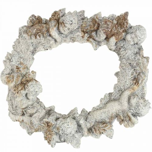 Article Déco béton ange déco guirlande décoration murale marron blanc 36,5cm