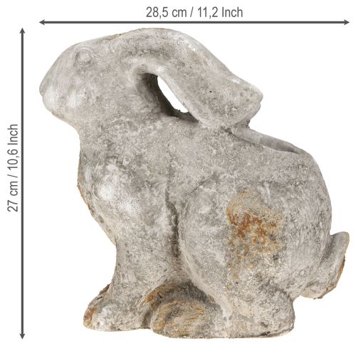 Article Cache-pot décoratif lapin en béton Pâques gris antique H27cm
