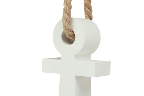 Floristik24 Ancre décorative en béton blanc naturel maritime 18cmx4,5cmx22cm