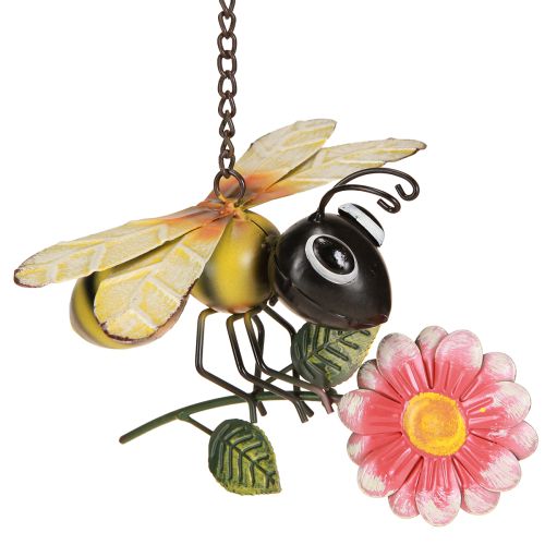 Floristik24 Décoration de jardin en métal en forme d&#39;abeille à suspendre peinte 21×21cm