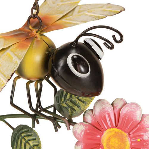 Floristik24 Décoration de jardin en métal en forme d'abeille à suspendre peinte 21×21cm