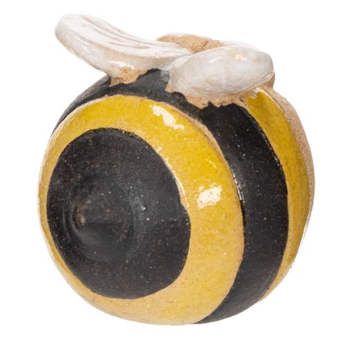 Article Figurine d'abeille en céramique pour une touche décorative raffinée sur les rebords de fenêtres ou dans les pièces à vivre, 7 cm, lot de 3
