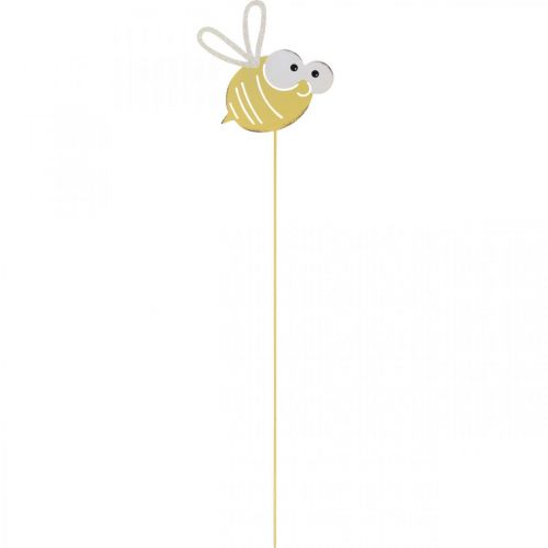 Article Abeille en prise, printemps, décoration de jardin, abeille en métal jaune, blanc L54cm 3pcs