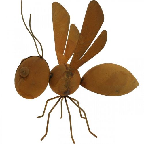 Article Figurine décorative abeille, insecte en métal, décoration de jardin patinée L20cm H19cm