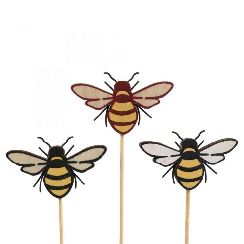 Article Bouchon abeille bouchon fleur en bois couleur nature 34cm 12pcs