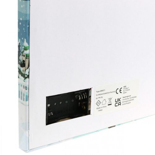 Article Image LED Noël Père Noël avec bonhomme de neige LED murale 38x28cm