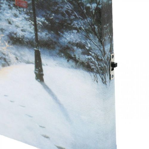 Floristik24 Paysage d&#39;hiver mural LED avec maison 38×28cm Pour batterie