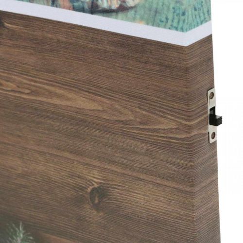 Floristik24 Murale LED Décoration LED marron Noël 38×38cm Pour batterie