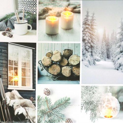 Floristik24 Murale LED Noël rustique blanc 38 × 38cm Pour batterie