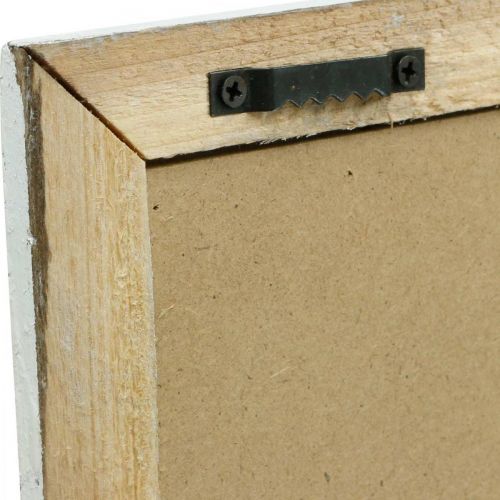 Article Tableau avec cadre bois shabby chic, décoration murale fleurie 40×50cm