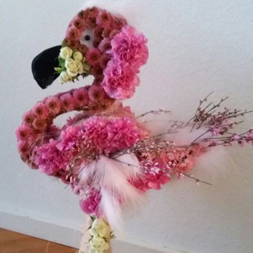 Article Figurine en mousse florale flamant 70cm x 35cm