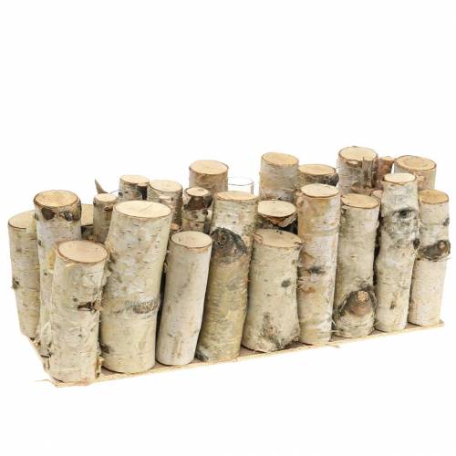 Floristik24 Pot en bouleau avec tubes à essai naturel 32cm