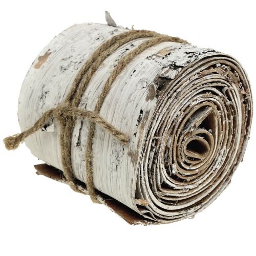 Floristik24 Rouleau d'écorce de bouleau blanchi à la chaux 10cm x 2.5m