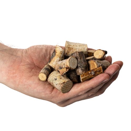 Morçeaux de bois de bouleau avec écorce pour bricolage 3 cm 300 g | Floristik24.fr