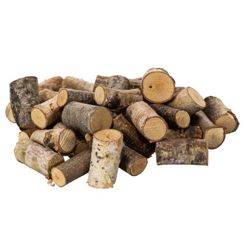 Morçeaux de bois de bouleau avec écorce pour bricolage 3 cm 300 g | Floristik24.fr