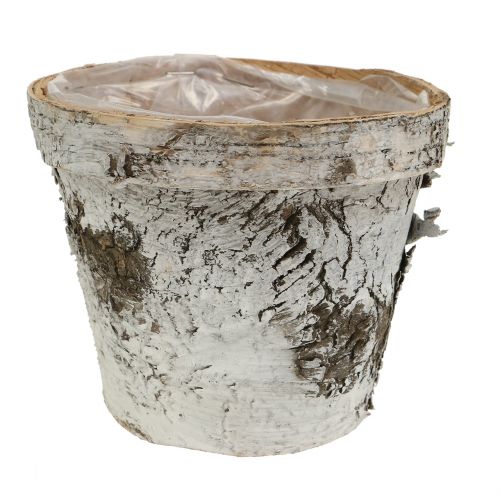 Pot en bouleau avec bord Ø 16 cm H. 13 cm blanc, taille moyenne Pot en bouleau avec bord Ø 16 cm H. 13 cm blanc, taille moyenne